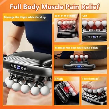 PFUM 16-Head Massage Gun-Professional Deep Tissue Massager for Thighs, Arms, Waist, Back, Muscle Tension Relief, Electric Percussion Massage Gun with 3 Modes & 30-Speed Touch Screen Adjustment