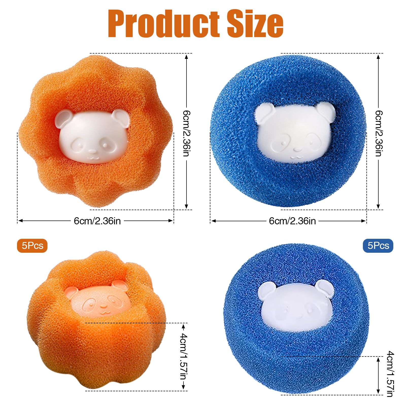 10 Stücke Fusselbälle für Waschmaschine Waschmaschine Haarfänger für Tierhaarentferner Waschmaschine Waschmaschine Wiederverwendbarer Anti Anti-Entfernt Tierhaare - Waschball für Waschmaschine und Tr