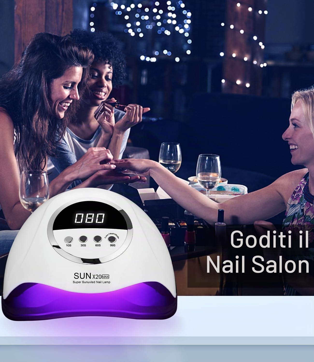 Lampada UV LED Unghie, 320W Professionale 72 sfere di lampada a LEDs, Semipermanente Curare Rapidamente Pedicure Fornetto per Tutti i Smalti, Automatico Sensore per Manicure a Casa e in Salone