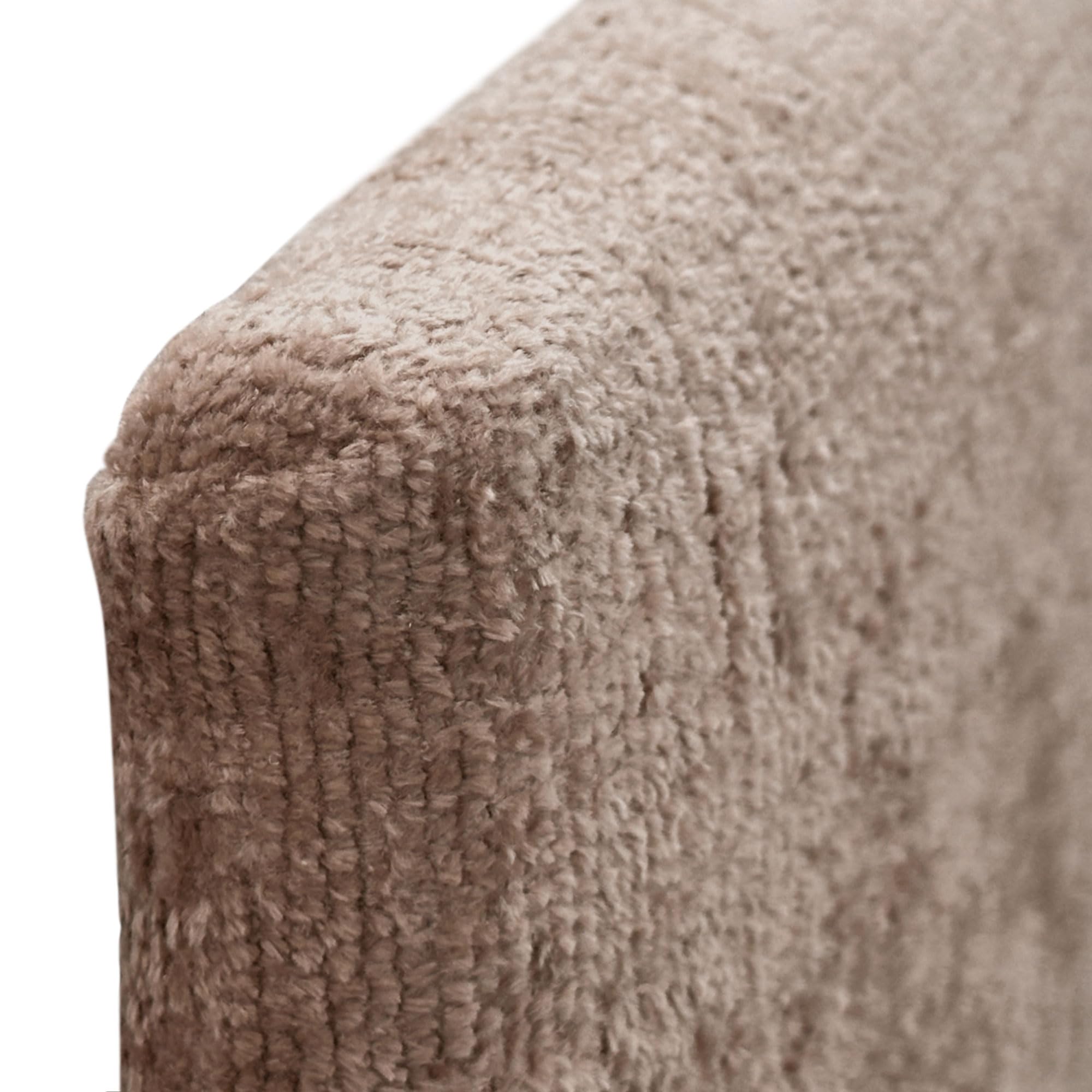 DHOME Tête de lit en Laine Naturelle avec Boutons Tête de lit tapissée Chambre à Coucher Literie tapissée Winter Luxury (Leine Brune, 160x50cm (150/160))