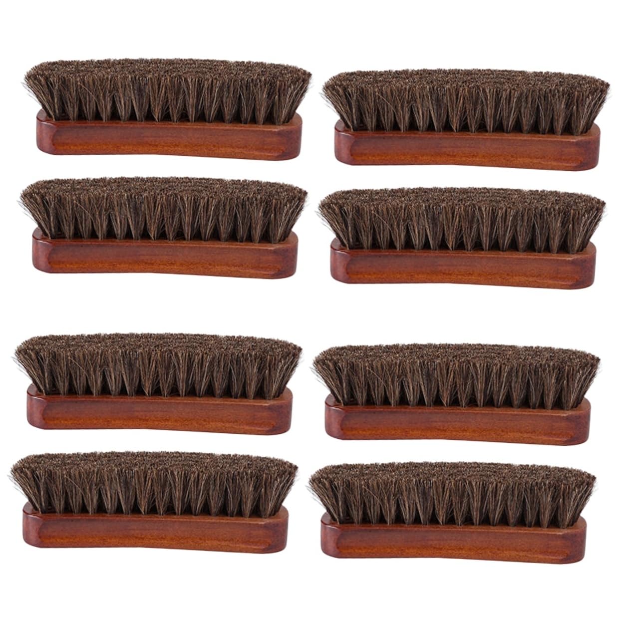 FRCOLOR Cepillo De Madera para Limpieza De Pelo De Caballo Cepillo para Zapatos para Pulir De Cerdas para Limpiar Zapatos Kit para El Cuidado De 2 Piezas x 4
