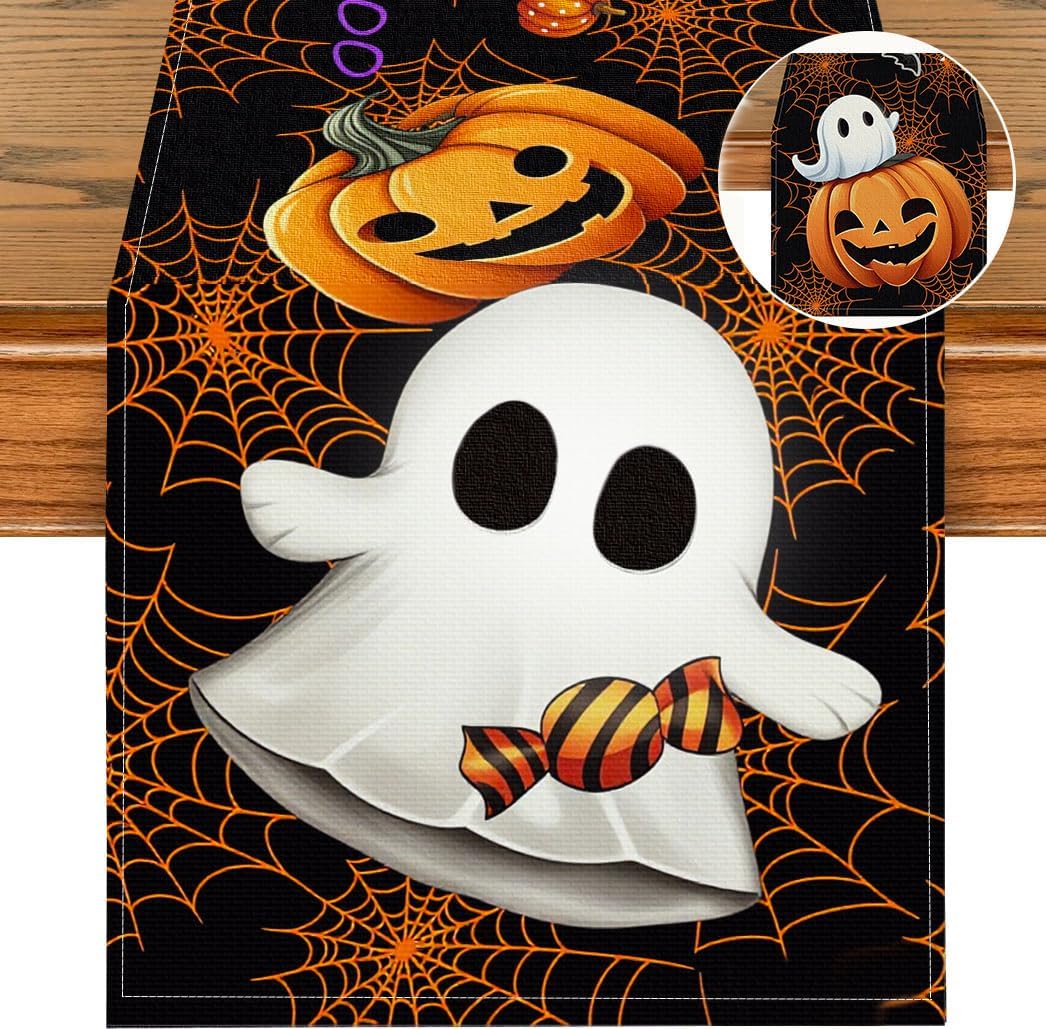 Halloween Placemats Ghost Pumpkin Decorations Spider Web 12"x18"Set of 4