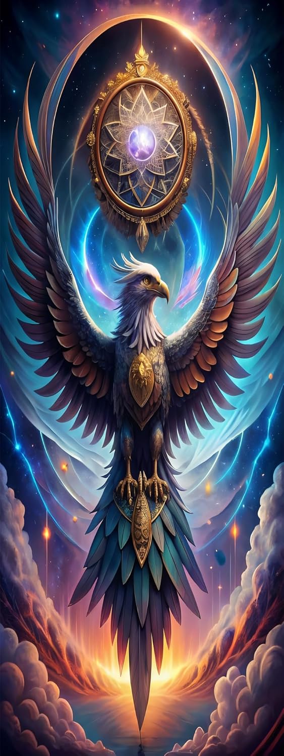 ZHUMUTO Extra Large Diamond Art Painting Kits for Adults,23.6x63inch/60x160cm Eagle DIY Full Round Drill Diamond Dots,Extra Large Size for Home Wall Decor Gifts