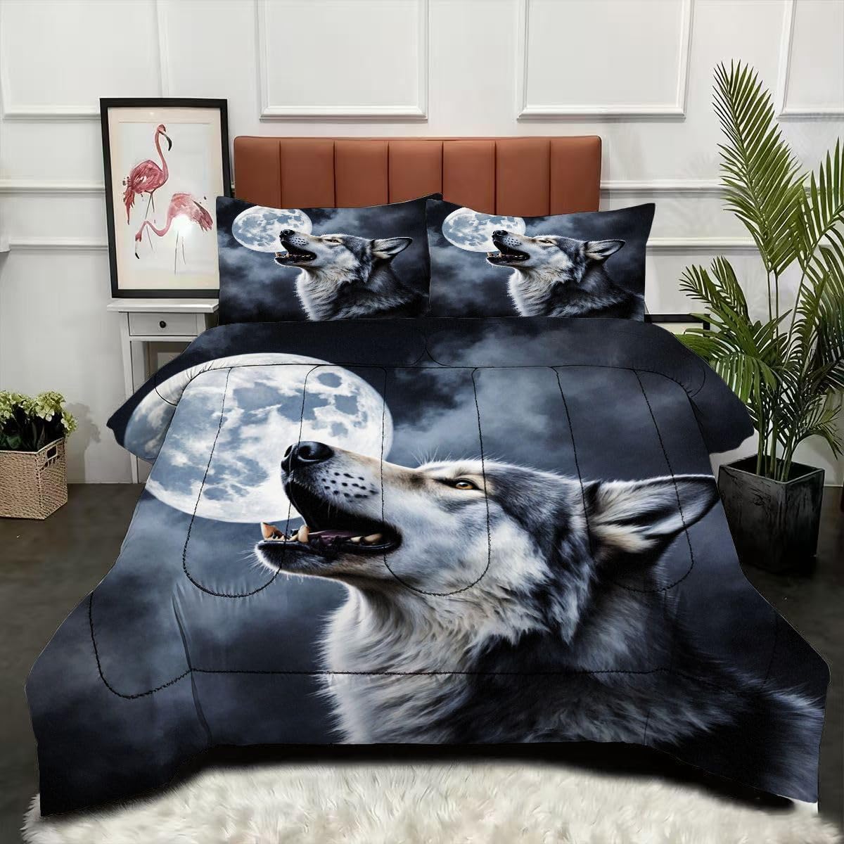 Couette 220 x 240 Loup pour une ambiance cabine de montagne moderne