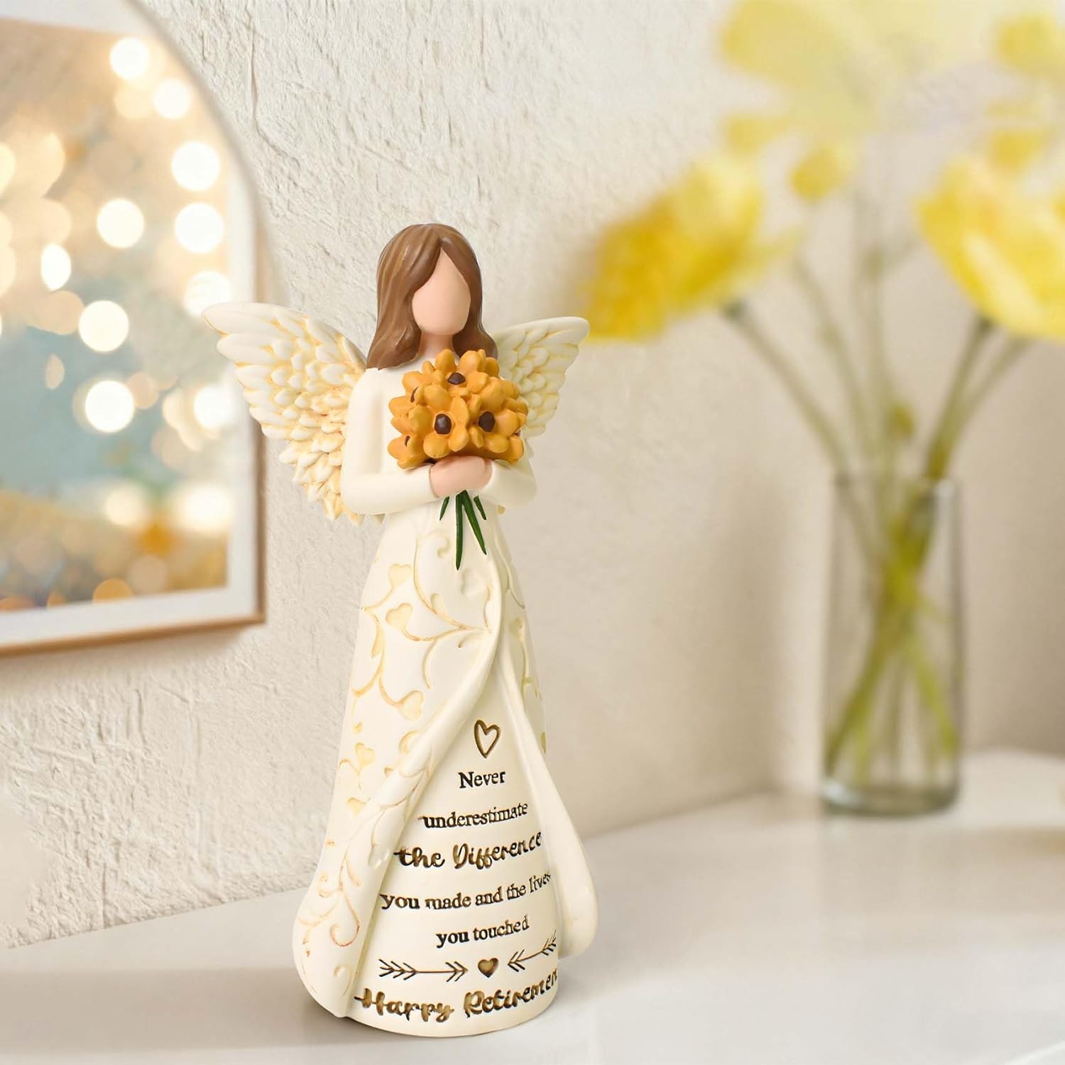 Retirement Gift for Woman, 7” Angel Figurine for Retirement Party Decorations, Happy Retirement Gifts for Coworkers Friends Teacher Nurses Doctors - Image 7