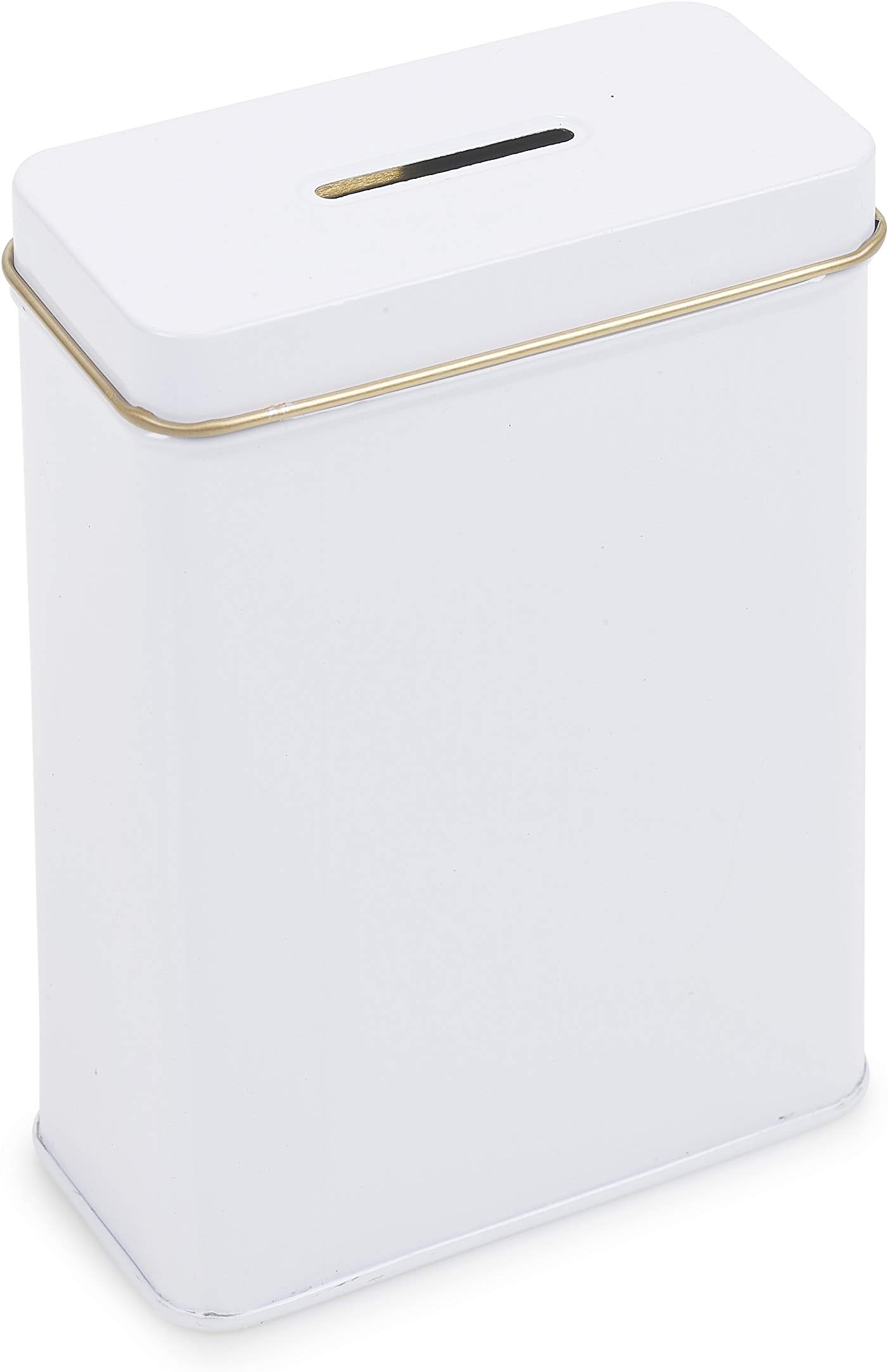 Tin Charity Box money box Collection Can Money Savings Box Piggy Bank Cash Can (Square)