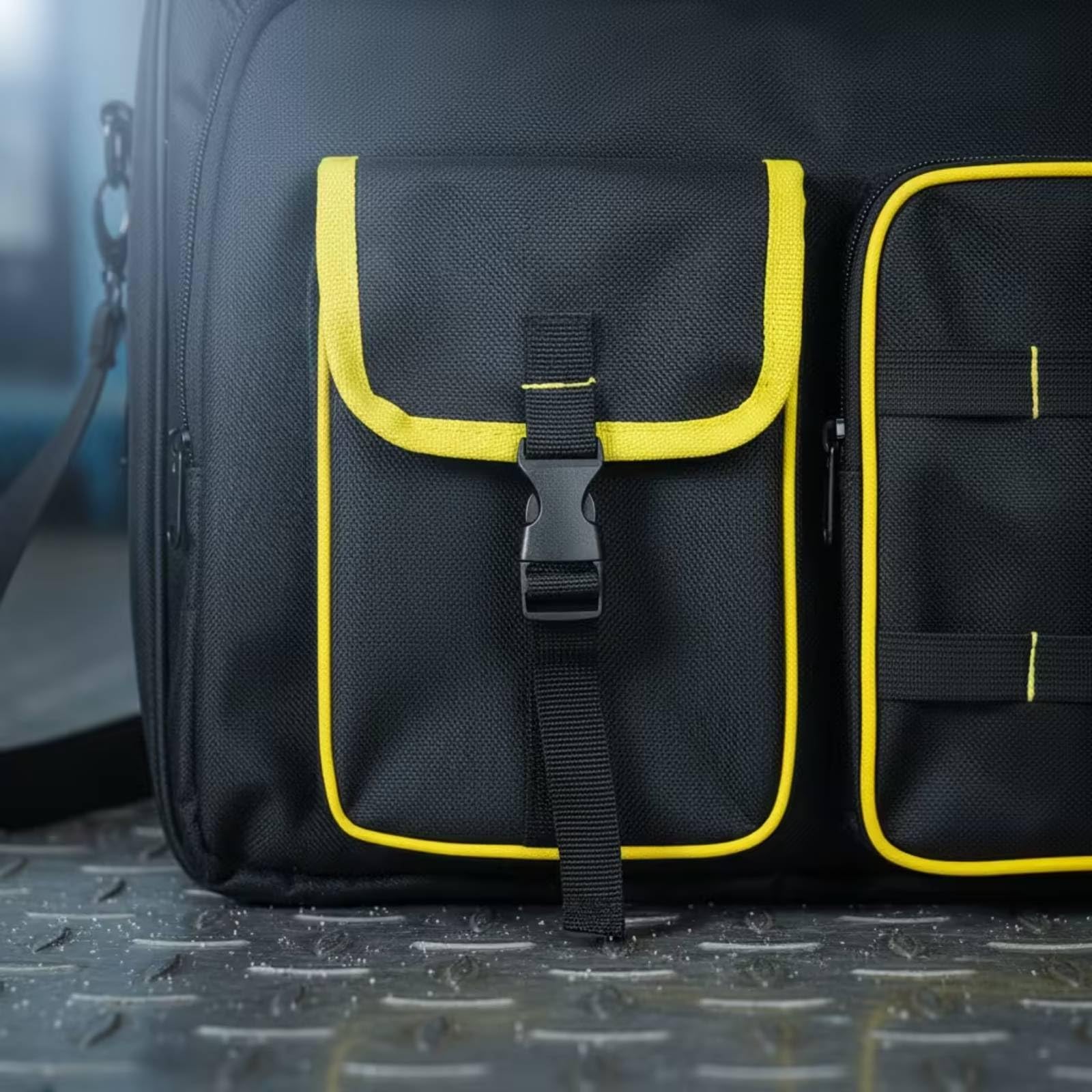 Borsa Portautensili con Tracolla Impermeabile Borsa Porta Pc da Lavoro Multiscomparto Valigetta con Tracolla per Tecnici, Carpentieri, Cantiere
