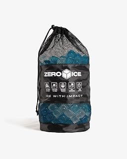 ZERO ICE Reusable Ice Cubes with Mesh Bag, for Coolers, Ice Baths, Camping and Outdoor Use. BPA Free Plastic, Eco Friendly and Money Saving
