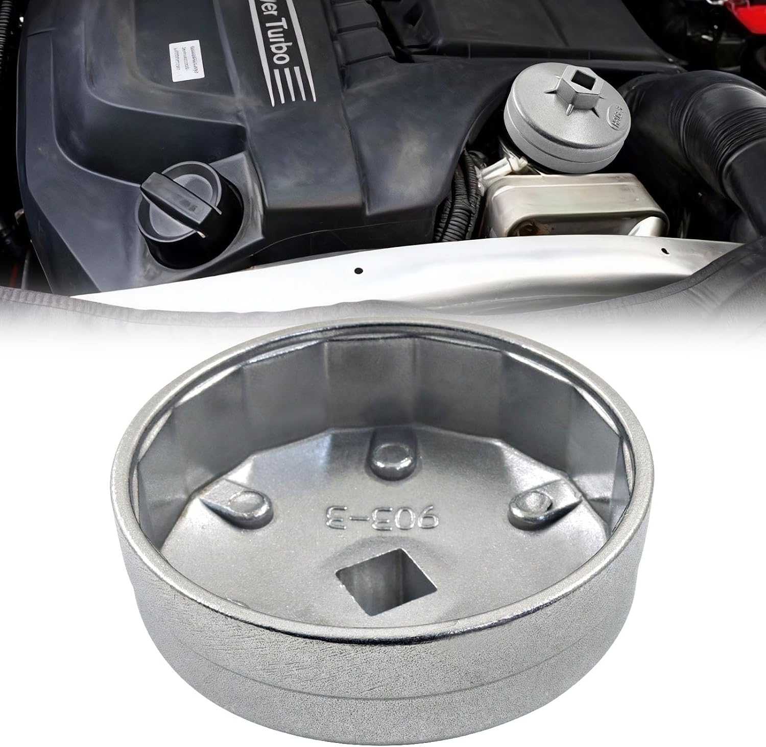 74mm Oil Filter Wrench, 14 Flutes, Filter Socket Wrench 1 Pack