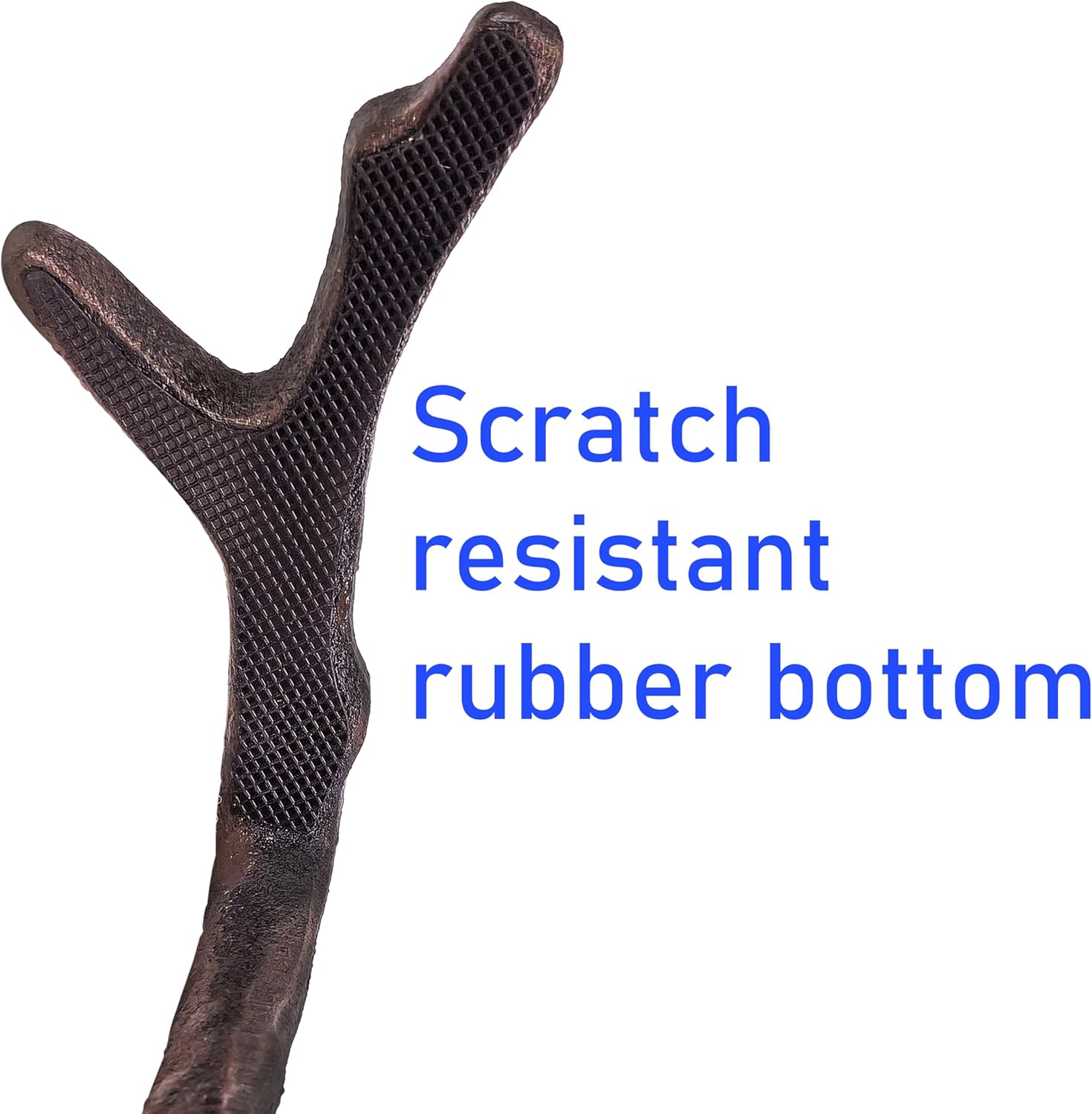 Lulu Decor,100% Cast Iron 8" Brown Straight Branch Stocking Holder for mantle Holds Up to 9 lbs Low Profile Design with Rubber Grip Ideal for Christmas Stockings Garland Holder Antler shape (Set of 3)