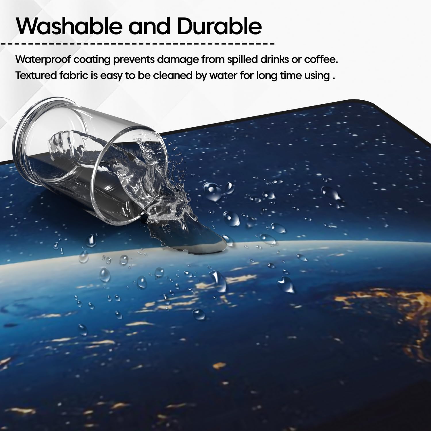 Sounce Earth Design Large Desk Mat 800x300mm, Non-Slip, Mouse Pad, Blue — Amazon image 4