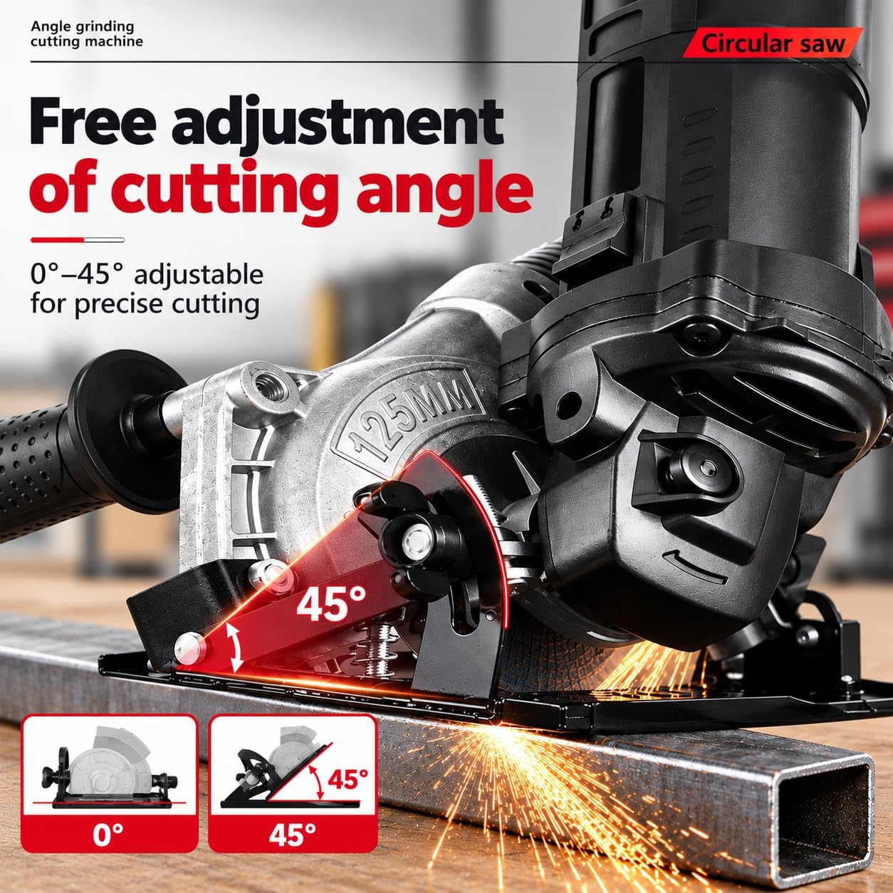 Aluminum Alloy Angle Grinder Stand 1.65" Bore,5.5" Guard for 4-1/2" Grinder