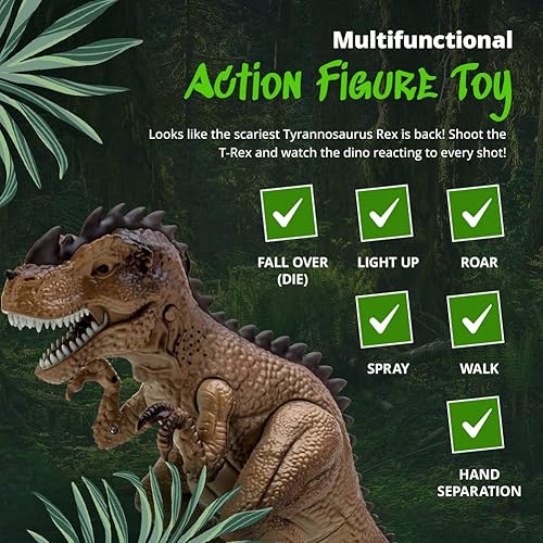 Miniatura 4 de Greenbo Juguete de dinosaurio robot – Genial juguete de dinosaurio caminante para niños de 3 a 5 años, divertido T Rex Battle Attack Shooting Figura