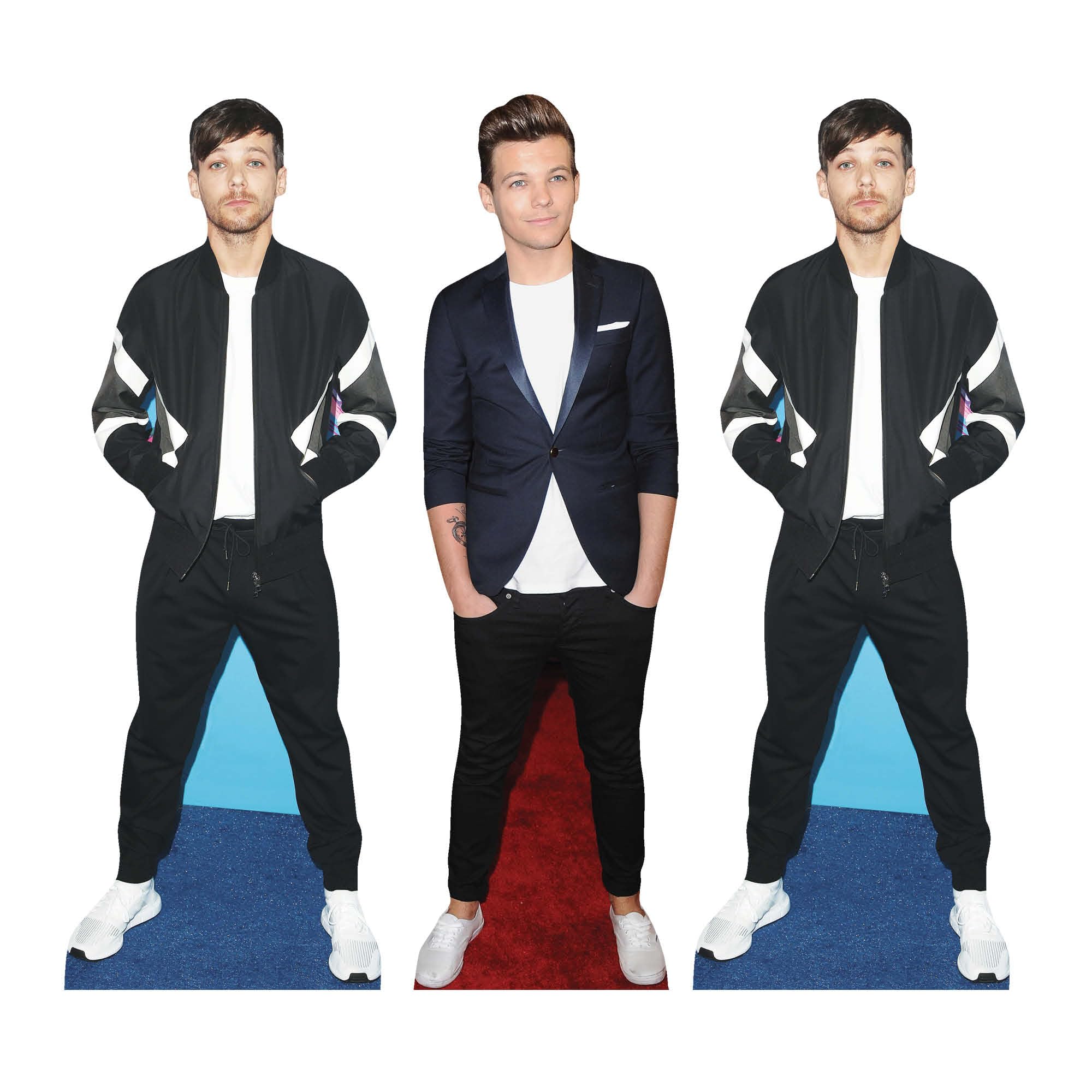 Star Cutouts CS1231 Louis Tomlinson Shelf Top Cutout Pack of Three Cardboard Cutouts Height 31cm - Ideal for Fan Theme, Parties, Birthdays, Surprise Gifts & Room Decorations & Events