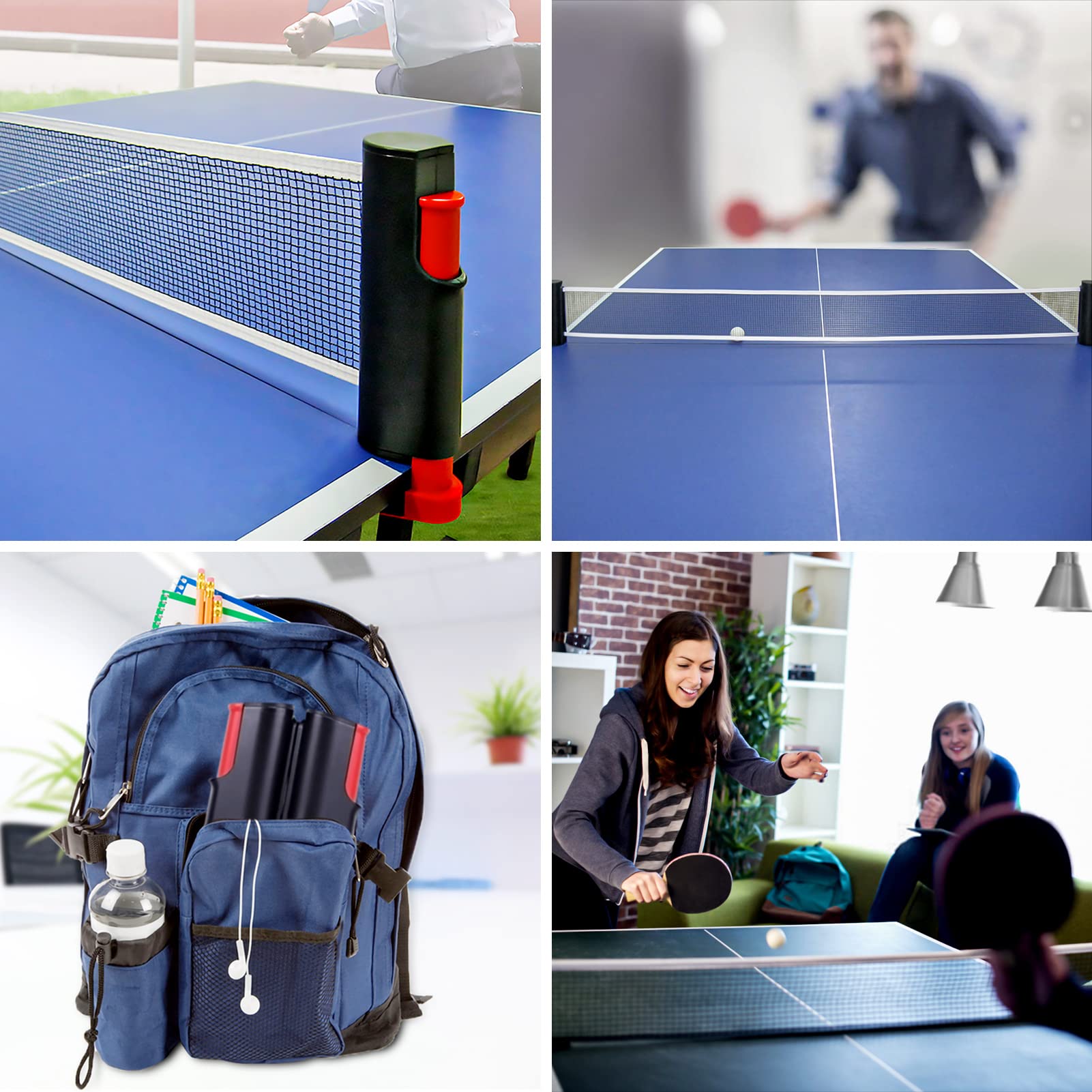 Red de Ping Pong Extensible Portátil para Mesa Familiar