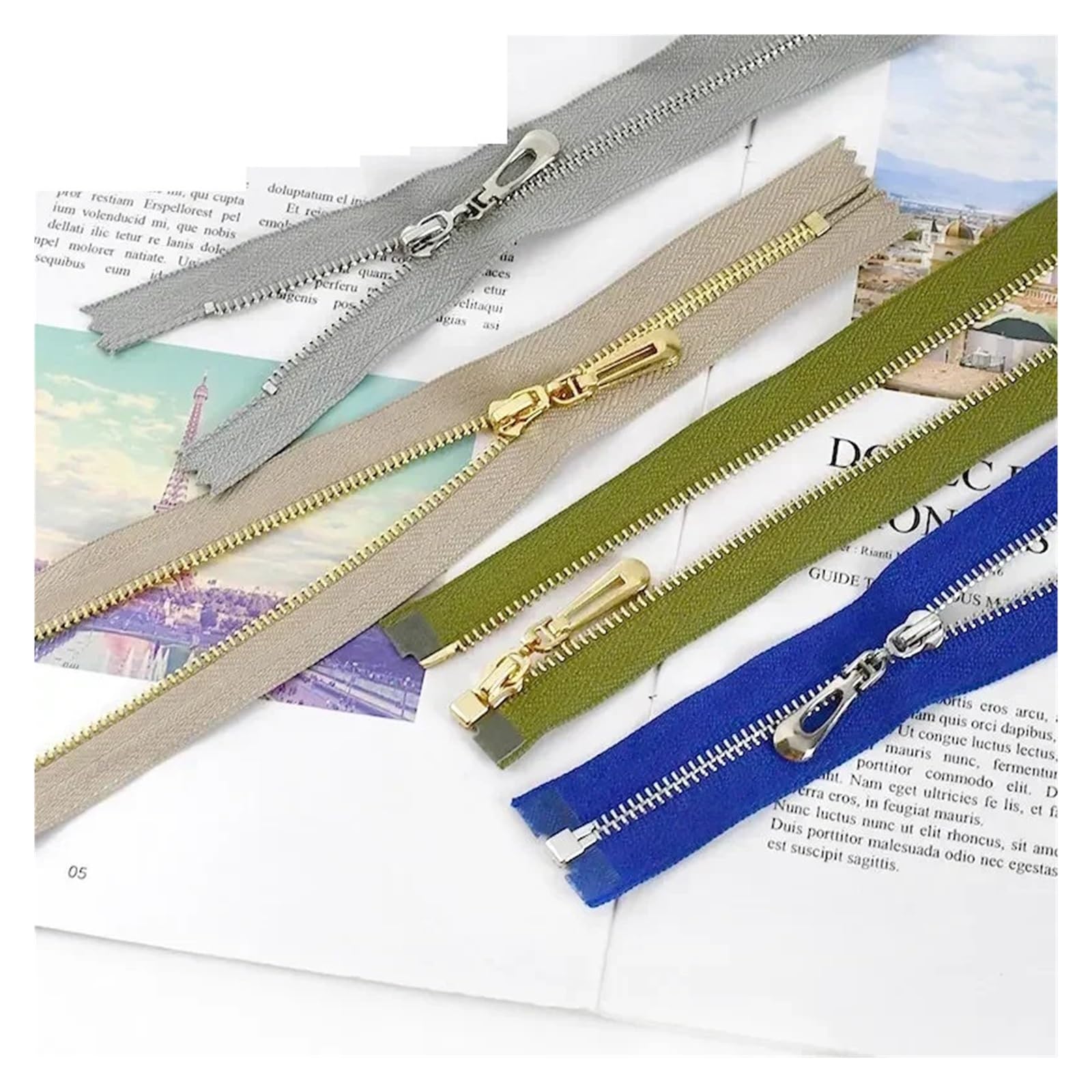 Cremalleras en Metal 5 Uds 3#15/18/20/25/30/40/50/60/70cm Cremallera De Metal Cremalleras Decorativas Para coser(B89-GreySilver,OpenEnd-No3-70cm)