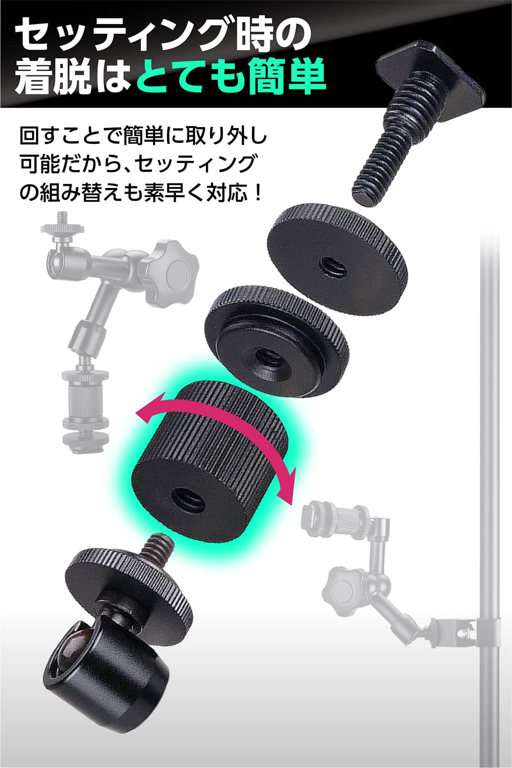 Amazon | ETLIFE 1/4 ネジ メス - メス 変換アダプター マジック