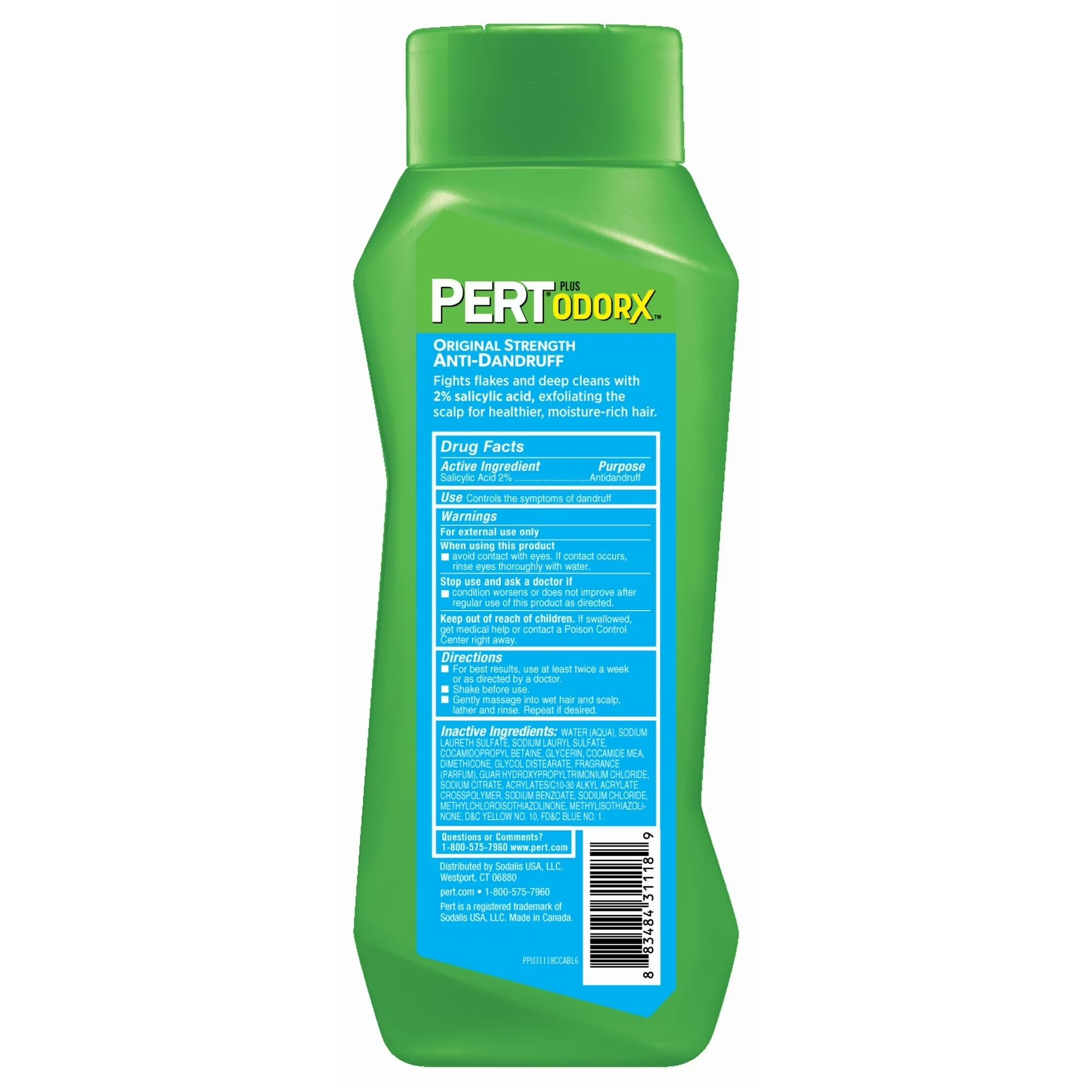 Pert Plus 2 in 1 Shampoo + Conditioner Dandruff Control, 25.4 oz, Pack of 5