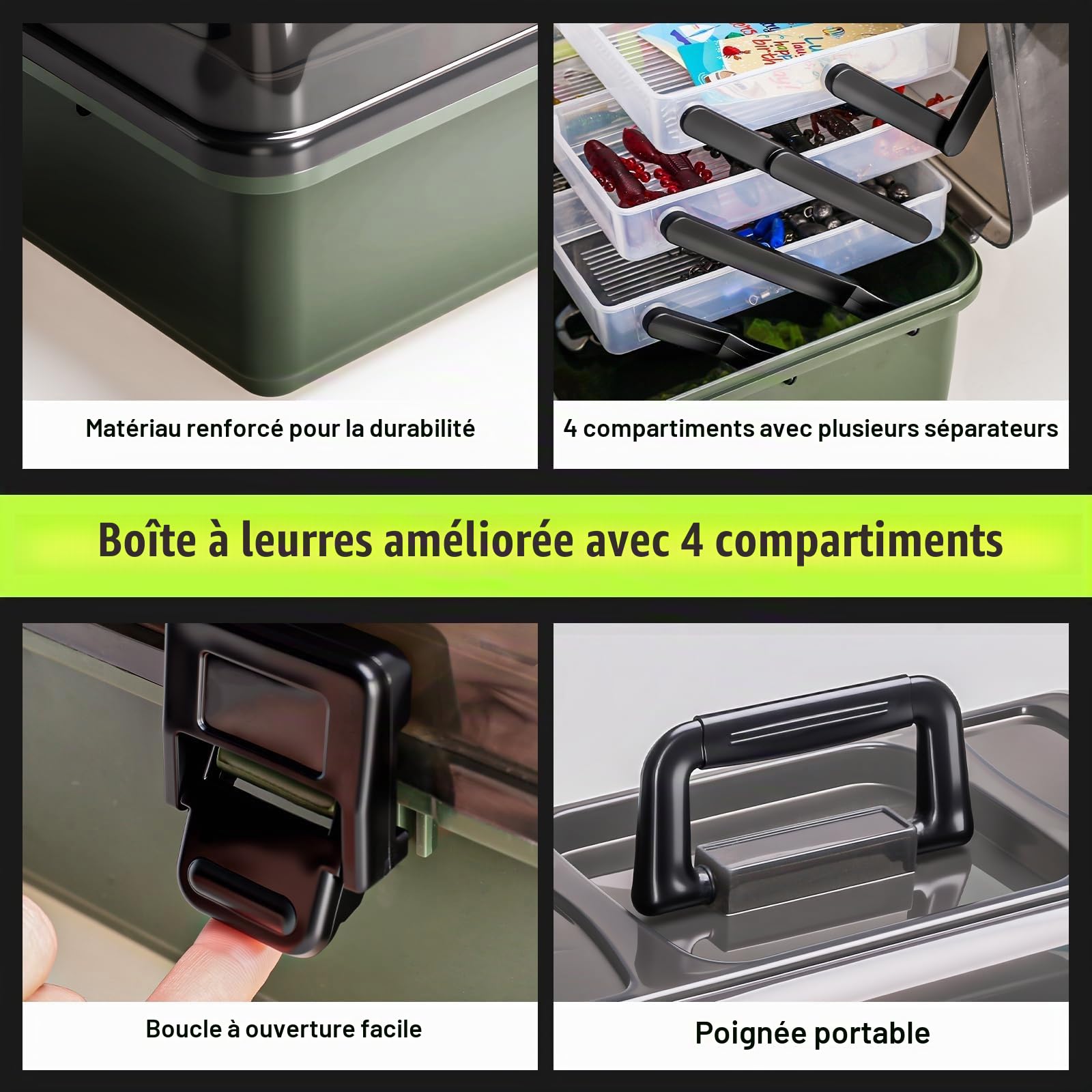 Mallette de pêche, 605 pièces de leurres de pêche et kit d'outils, boîte de pêche avec accessoires, équipement de pêche adapté pour adultes, débutants et hommes, cadeaux pour hommes