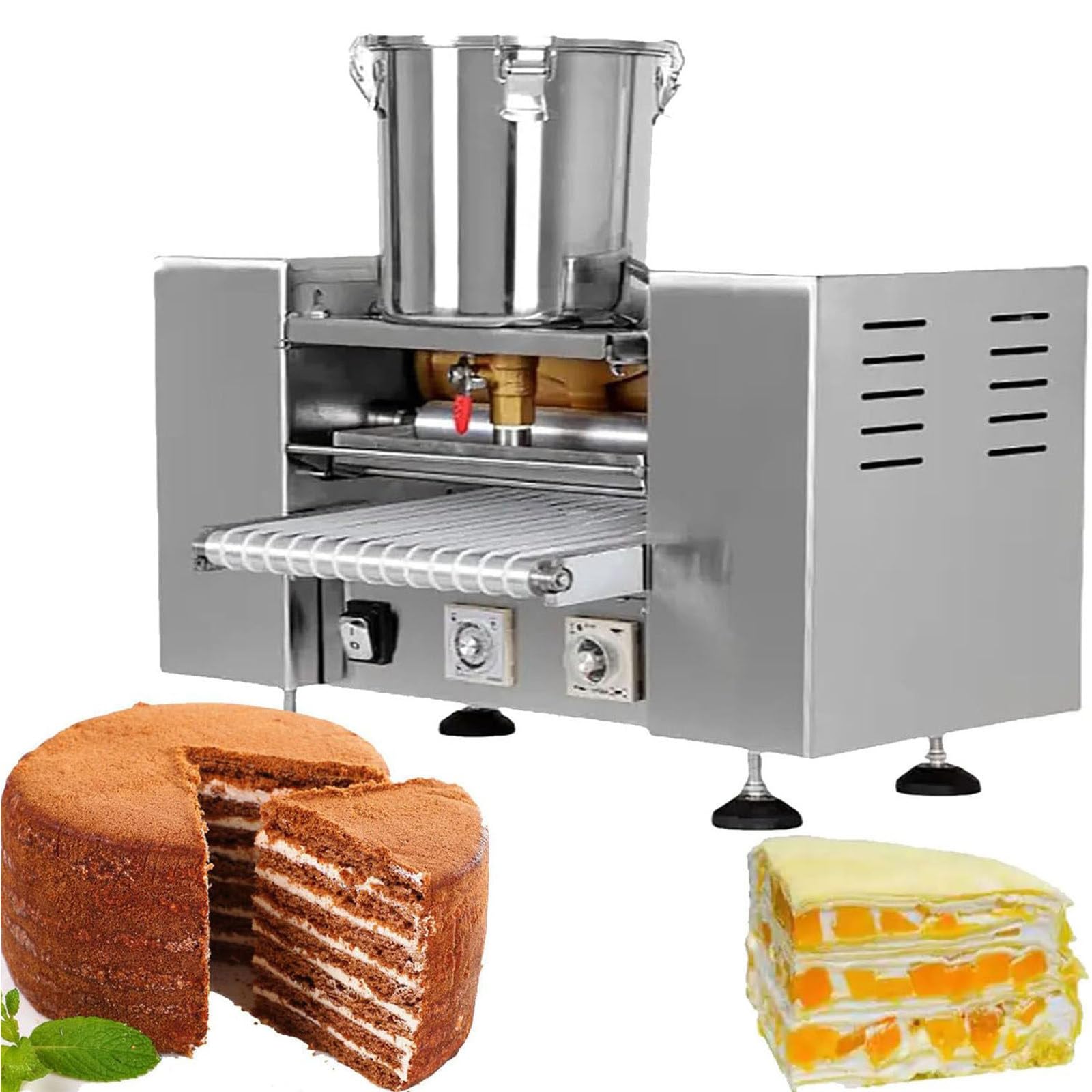 Máquina Para Hacer Crepes Con Panel Control 2800W Rango Temperatura 150-200°C,Motor De Cobre Puro,Máquina Eléctrica Para Hacer Crepes Para Panaderías,Cafeterías,Restaurantes Y Pasteler 10in