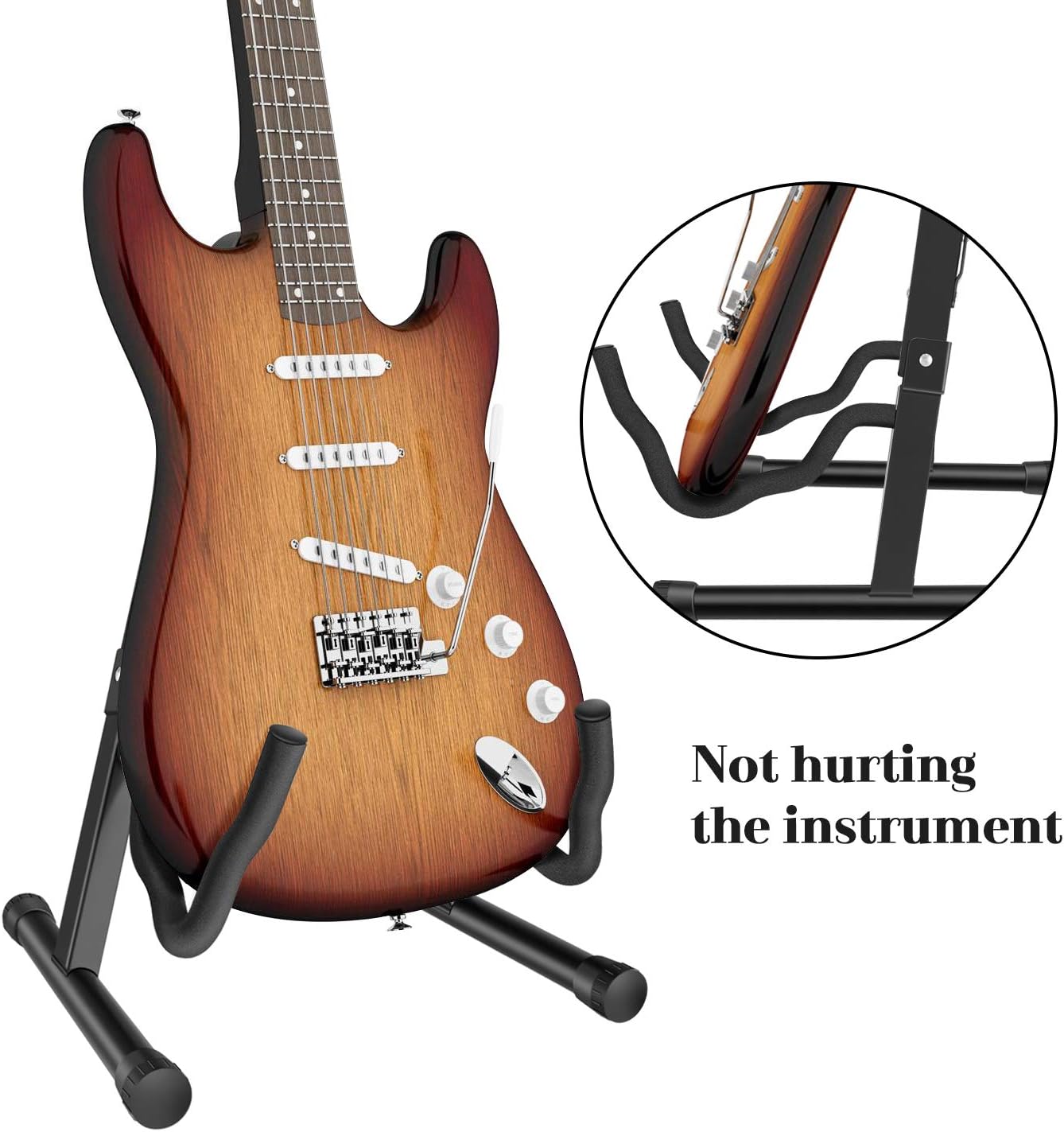 NEUMA MARTISAN Guitar Stand Folding Universal A frame Stand for All Guitars Acoustic Classic Electric Bass Travel Guitar Stand, Black
