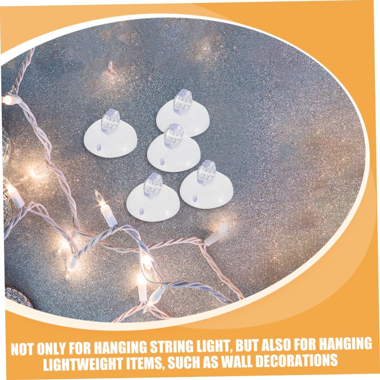 ABOOFAN 400Pcs Suction Cup Light Clips for Christmas Lights Hanging Clips for Fairy Lights Cables and Decorations Easy to Use for Smooth Surfaces