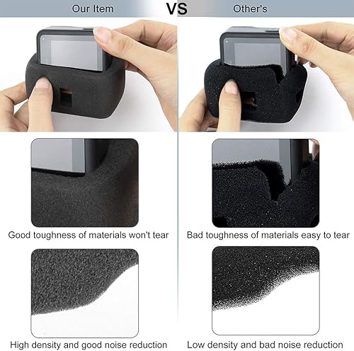 Miniatura 5 de Paquete de 2 fundas Windslayer para GoPro Hero 8 Negro, reduce el ruido del viento para una grabación de audio óptima