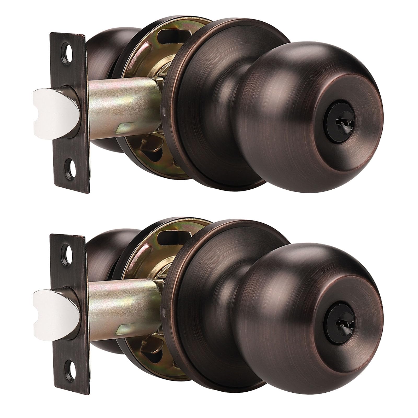 Probrico 3-Pack Keyed Alike Entry Door Knobs - Satin Nickel -10