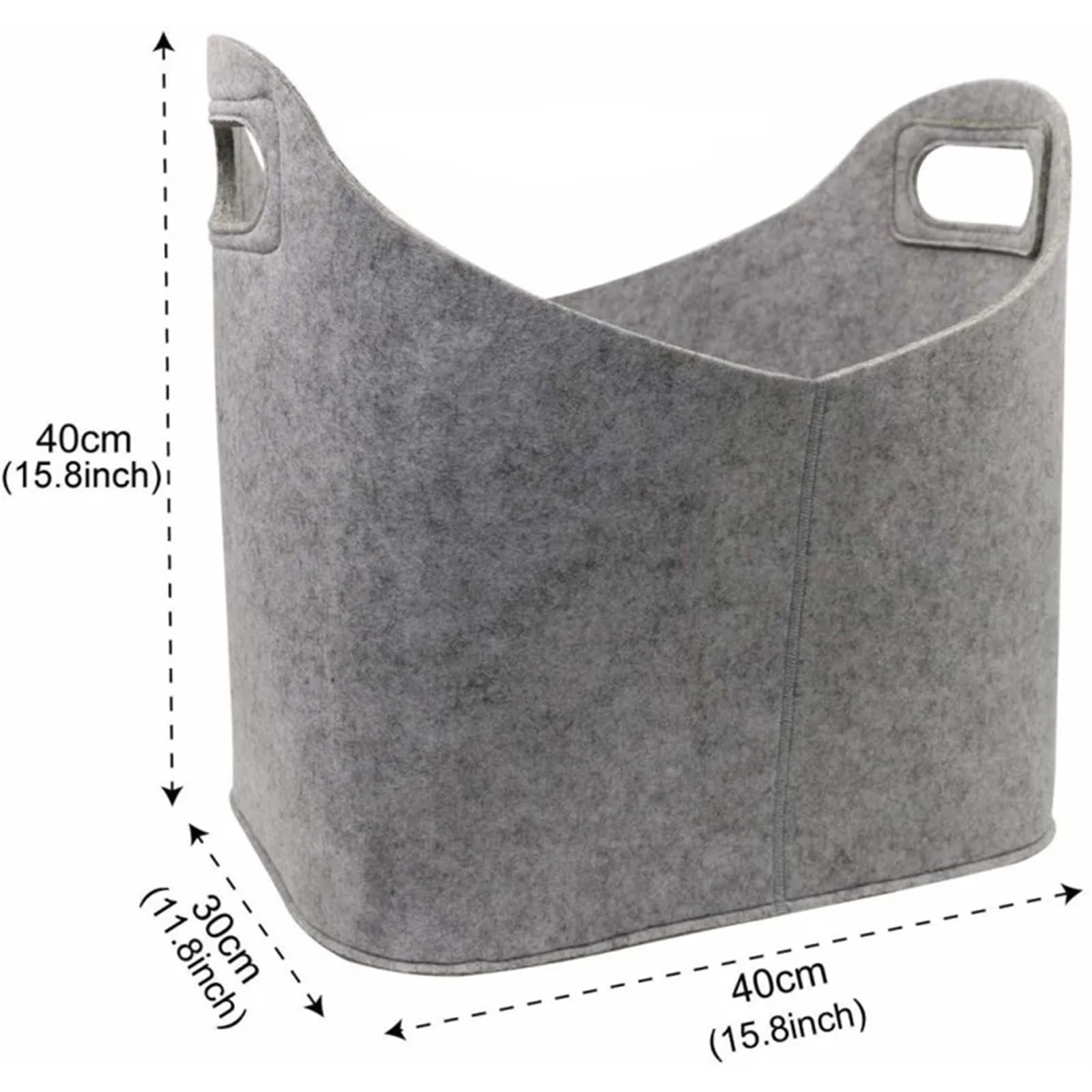 Filzholz-Aufbewahrungskorb, Brennholz-Filzkorb, Filz-Aufbewahrungskorb mit Griff, faltbar(Gray)