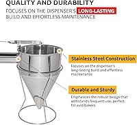 Vista 2 de ALDKitchen Dispensador de masa Acero inoxidable Vertedor de masa (embudo)