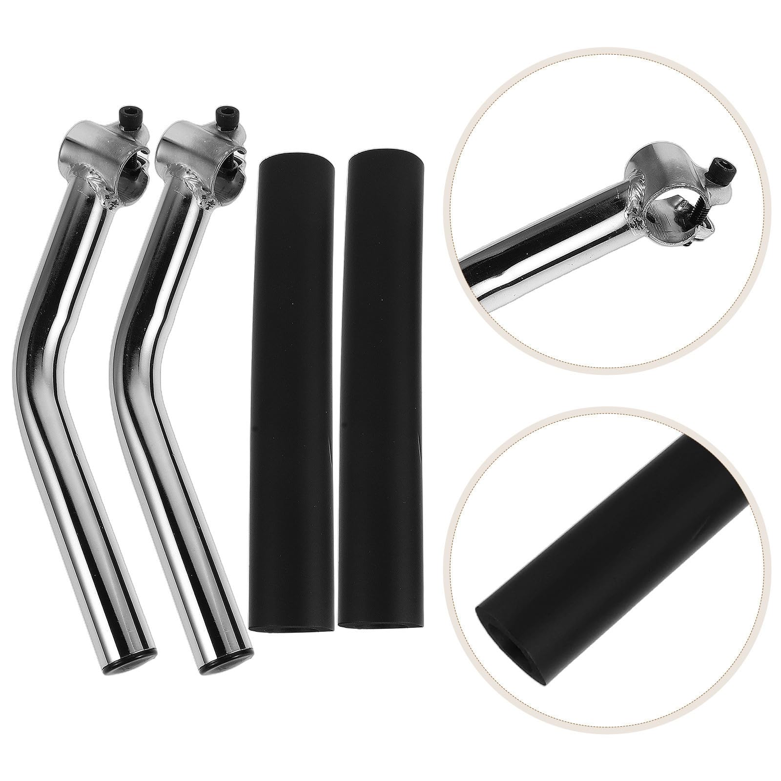 Almohadilla para el mango de andador y silla de ruedas, accesorio ergonómico plata de metal para personas mayores en uso cotidiano