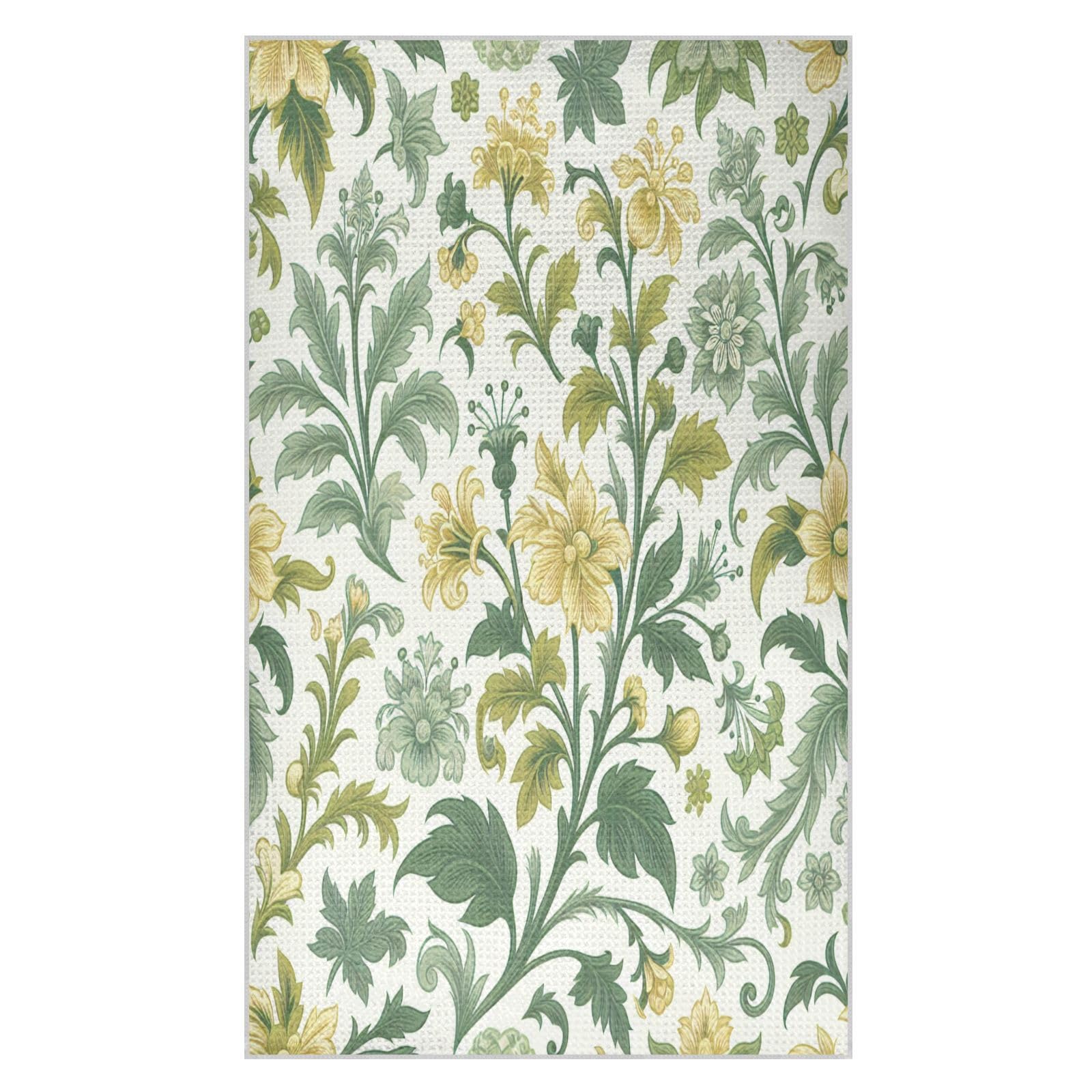 BURSTDDY Flowers Kitchen Towels,Absorbent Dish Towels 2 Pack