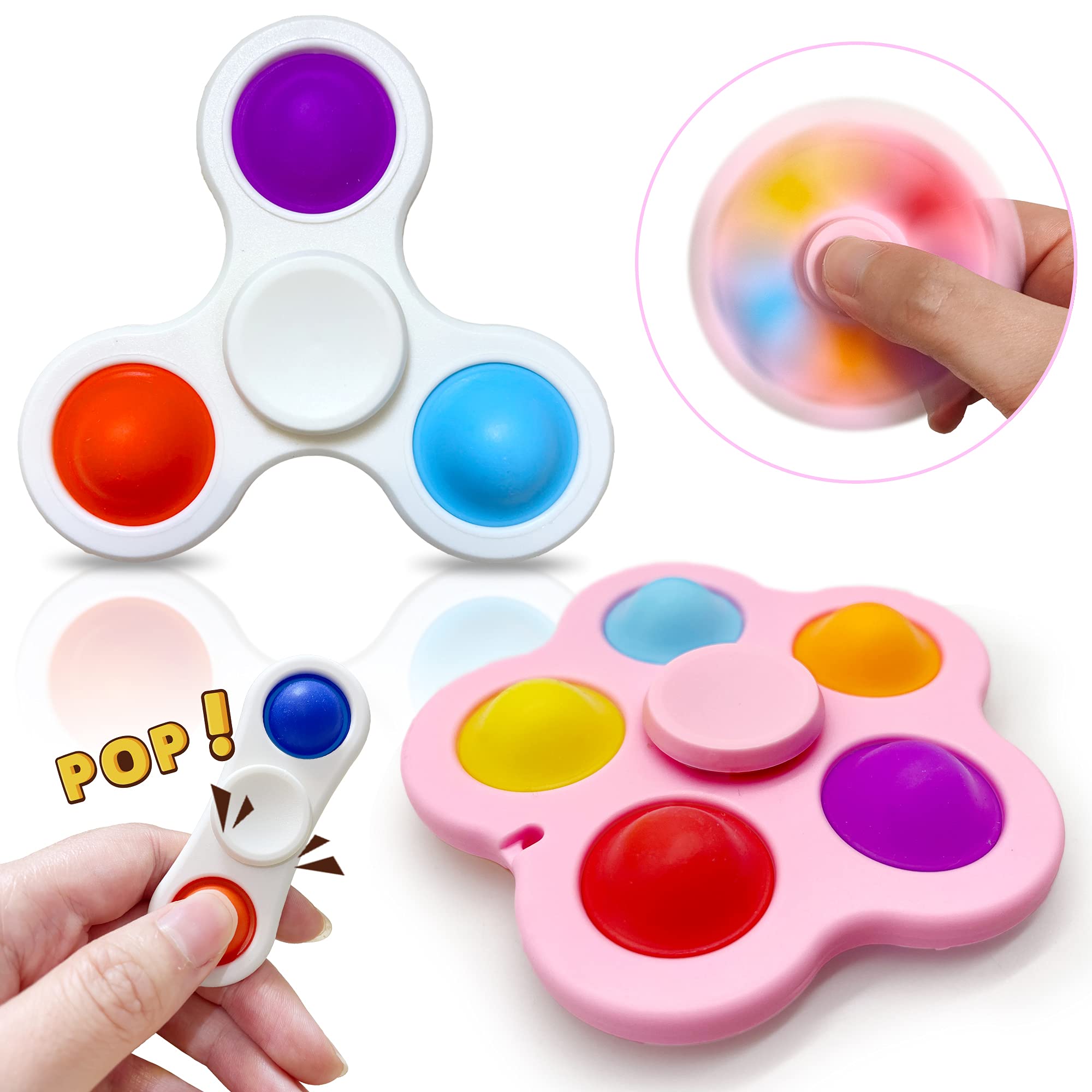Yetech Fidget Pop Toy, 3 pcs Anxiety Stress Relief Fidget Toy, Fidget Gift For Kids