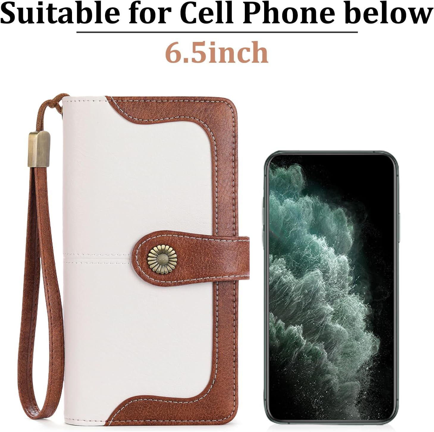 FALAN MULE Women Leather Wallet Large Capacity Bifold RFID Blocking Card Holder with Zipper Coin Pocket - Image 5