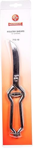 Miniatura 3 de Mundial Tijeras para aves de corral de acero con acabado cromado de 10"