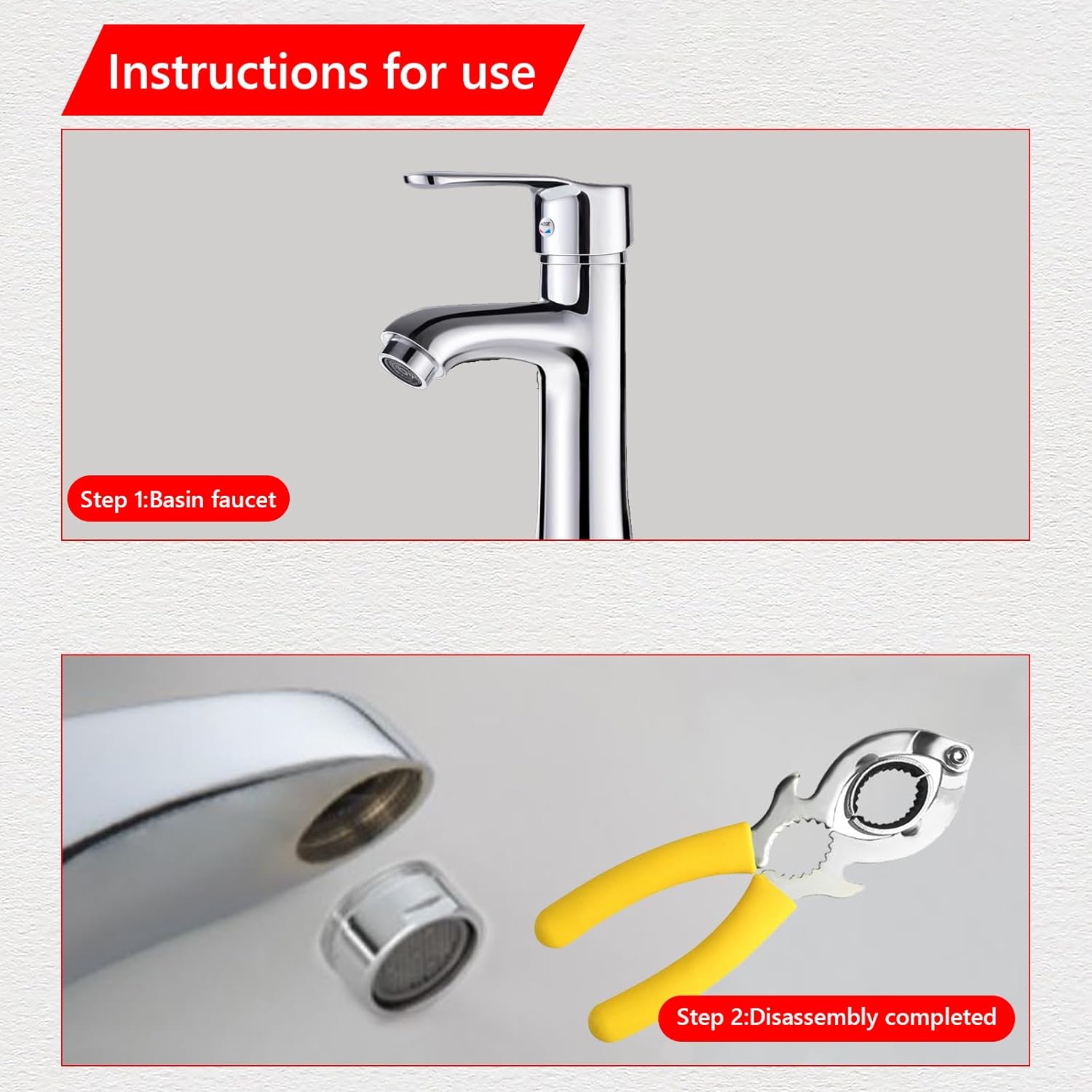 2 Pack Faucet Aerator Removal wrench, Aerator Wrench, Installing Faucet Tool for Kitchen Sink Bathroom Replacement Part Repair Spanner