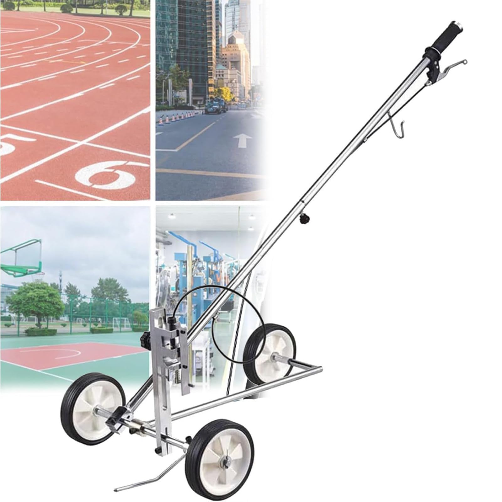 asdchZen Road Marking Machine - Hand Push Tape Marker For Arcs, Straight Lines, And Circles - Adjustable Line Width For Schools And Sports Surfaces, Ideal For Grass Marking,