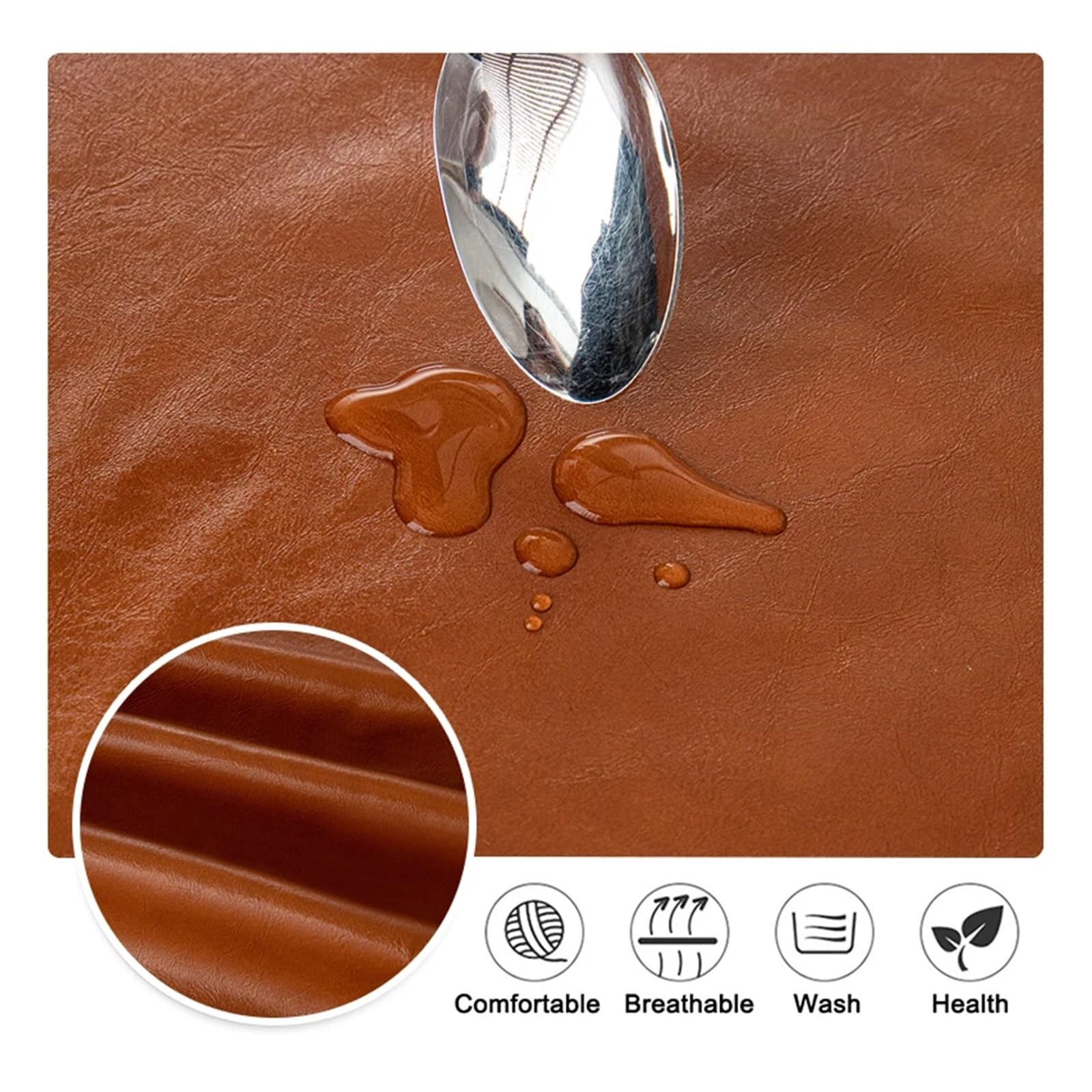 Sottomano in pelle, tovaglia cerata a olio, copritavolo rettangolare morbido e lavabile for banchetti e hotel(White,140x220cm)