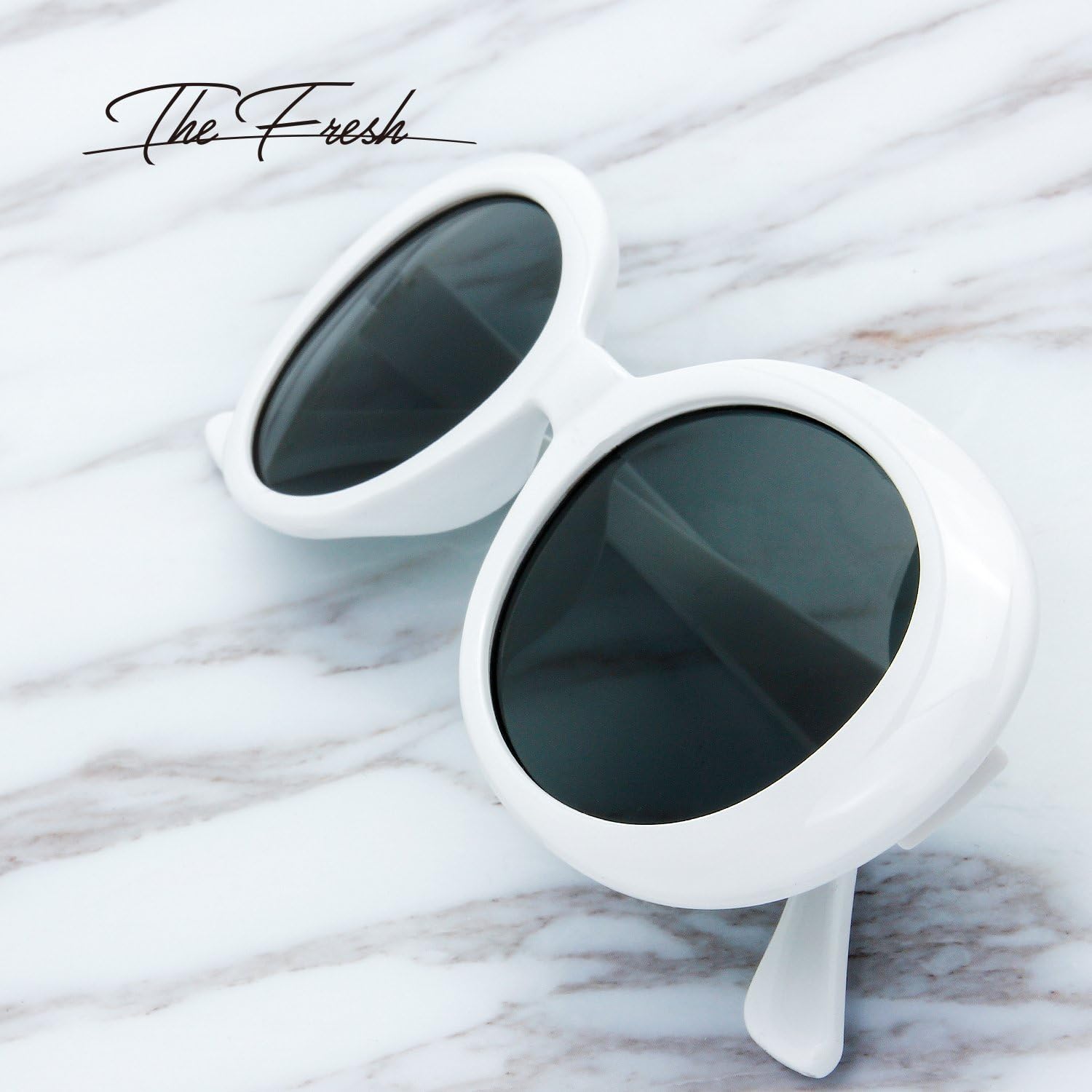 The Fresh Clout Goggles Oval Mod Retro Vintage Kurt Cobain Inspired Sunglasses Round Lens Gift Box - Image 6