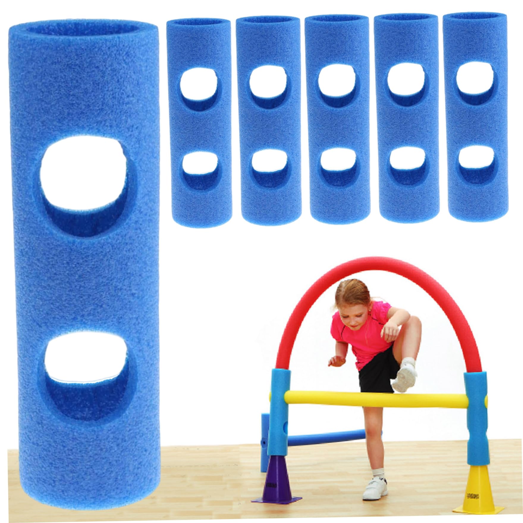 6-teiliger Poolnudelverbinder, 2, 56 x 11, 81 Leichter Schaumstoff-Schwimmnudelverbinder mit 2 Löchern, praktische Schwimmtrainingshilfen für Poolnudeln für Kinder und Erwachsene
