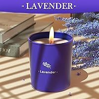 TranquilBliss Lavender Scented Soy Candle 8oz Purple Jar, 45-Hour Burn, Cotton Wick - Ideal Gift for Mom, Girlfriend, Birthdays