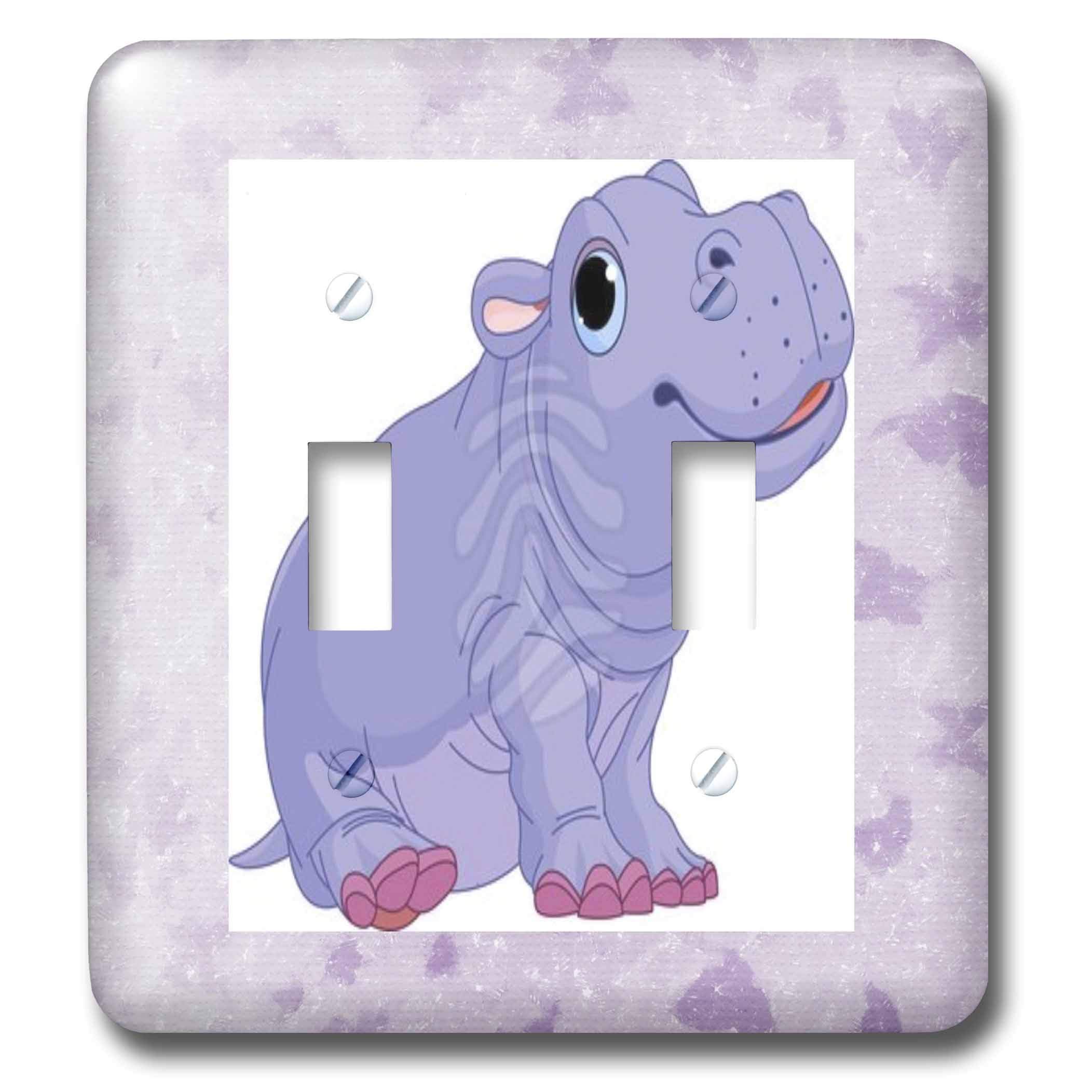 Couvercle pour interrupteur hippopotame violet pour chambre d'enfant
