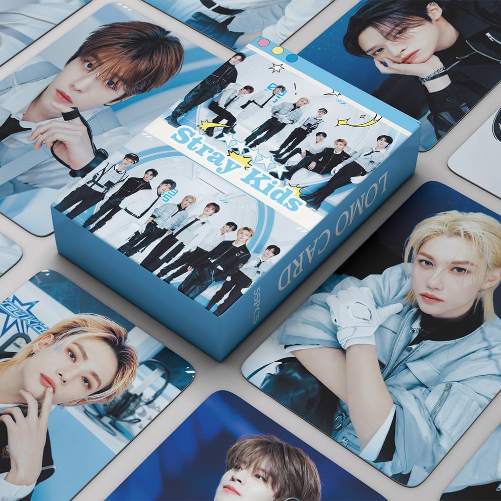 FOURBOM 55Pcs Straykids Photocard K-pop Photo Cards Gift for Fans