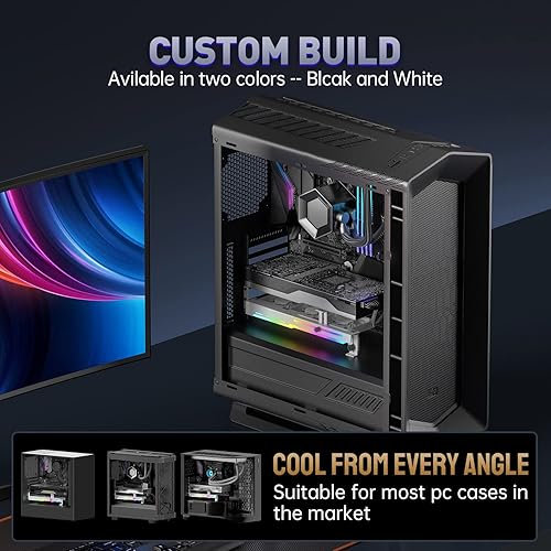 Miniatura 14 de AsiaHorse Enfriador de tarjetas gráficas con ARGB 5V 3Pin LED y tres ventiladores de 3.150 in, soporte para tarjeta gráfica LED RGB, enfriador