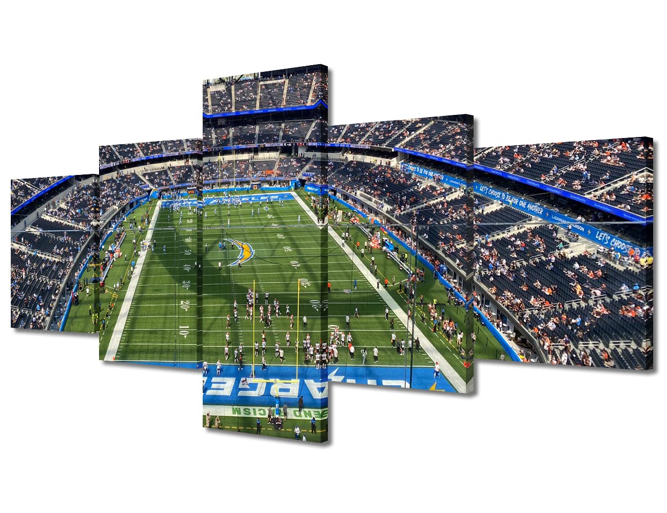 TUMOVOSoFi Stadium Canvas Wall Art Painting Los Angeles Sports Stadium Wall Decor for Living Room Football Game Pictures Print on Canvas Framed Modern Artwork for Home Bedroom Decorations, 50"Wx24"H