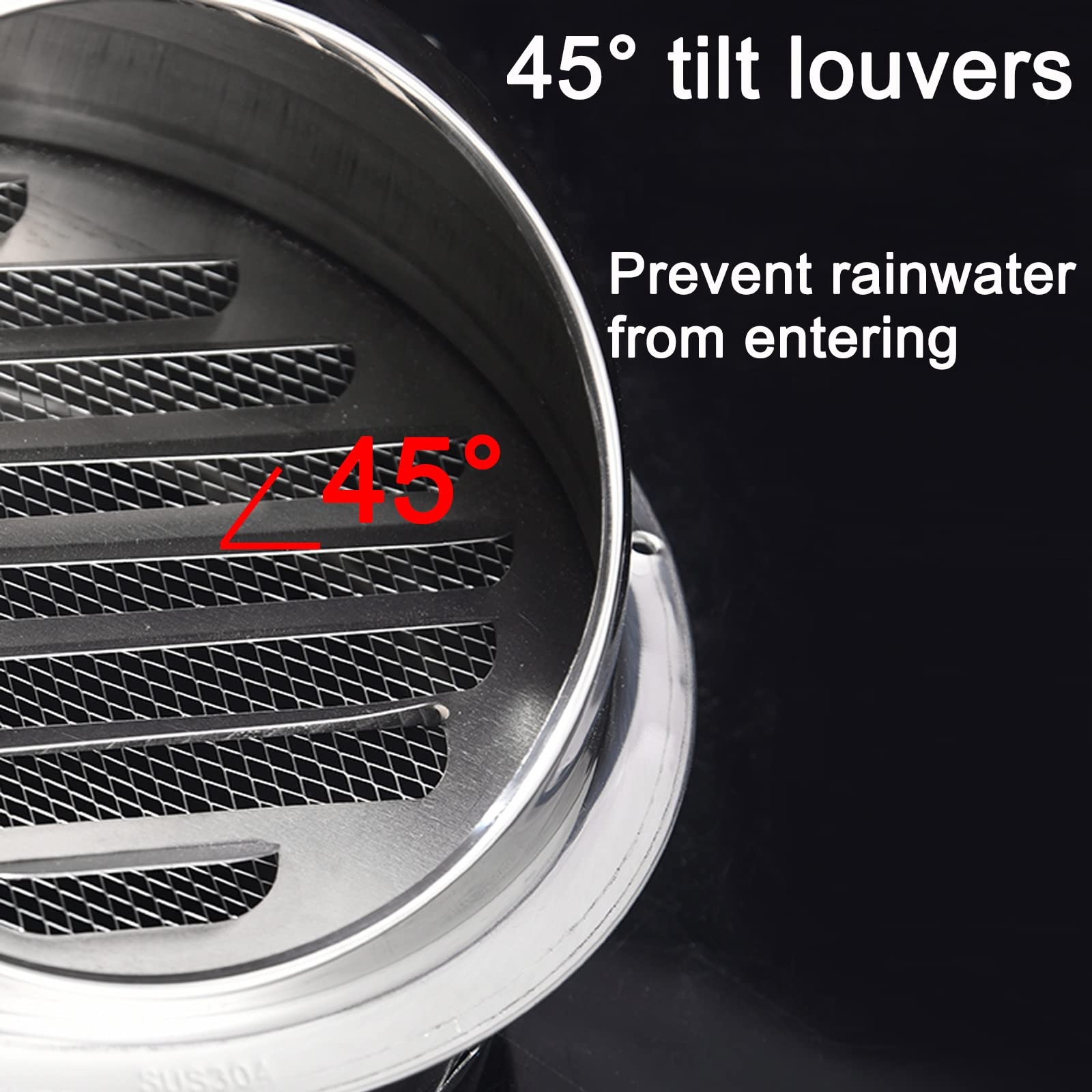 Kaminhaube, Edelstahl Außenlüftungsgitter Lamellen
