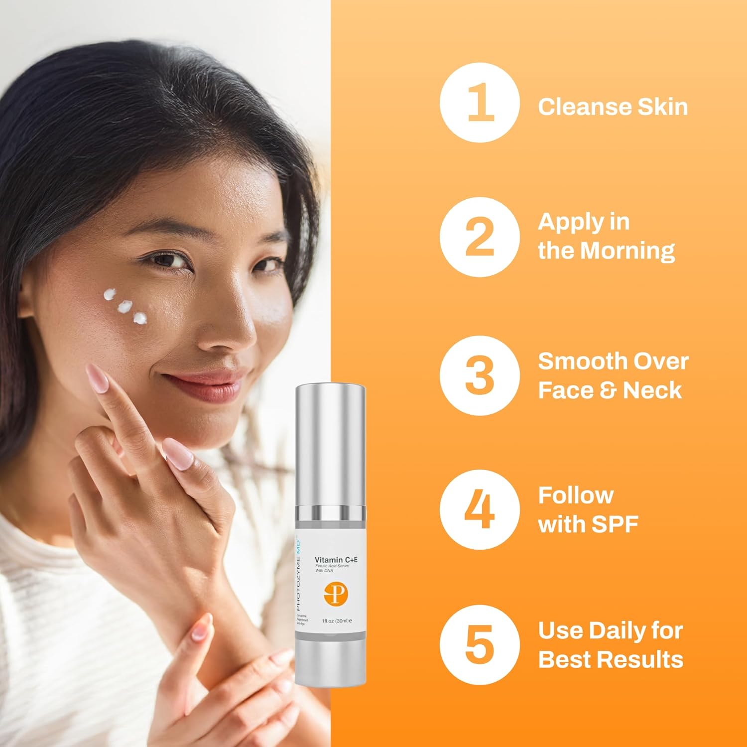 Photozyme Anti Aging Vitamin C + E Ferulic Acid Face Skincare Lotion, 1 fl. oz/30 ml - Image 4