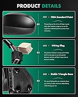 Vista 4 de SCITOO Espejos retrovisores laterales para conductor y pasajero compatibles con Chevy Silverado Pickup 2007 modelos de estilo de carrocería nuevo