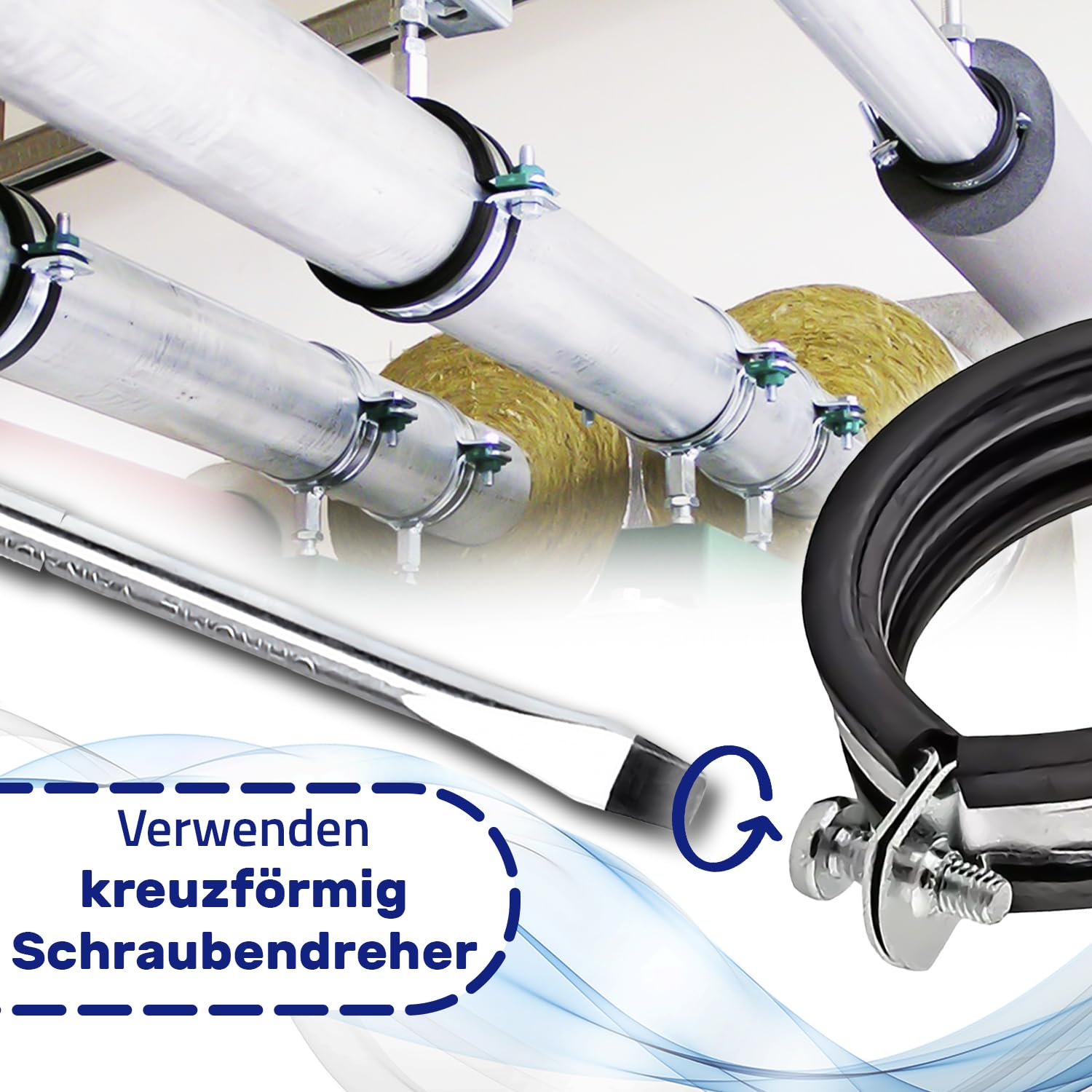 Verstärkte Rohrschellen Set 35mm - Mit Gummidichtung M8/M10