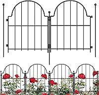 Vista 15 de Valla de Jardín, 22 pulgadas (Alto) x 10.83 pies (Largo) Valla de Metal Arqueada Resistente al Óxido Sin Excavación Borde de Valla de Jardín, Estaca